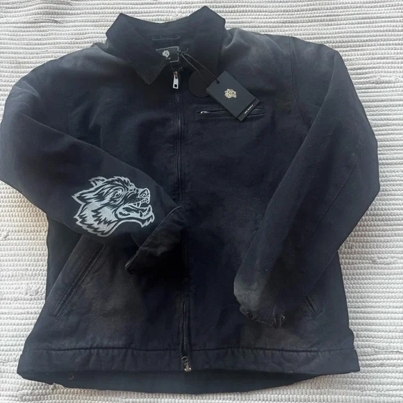 Darc Sport “Been Through It Hard Work” Zip Jacket – Distressed Blackout - Picture 12 of 16